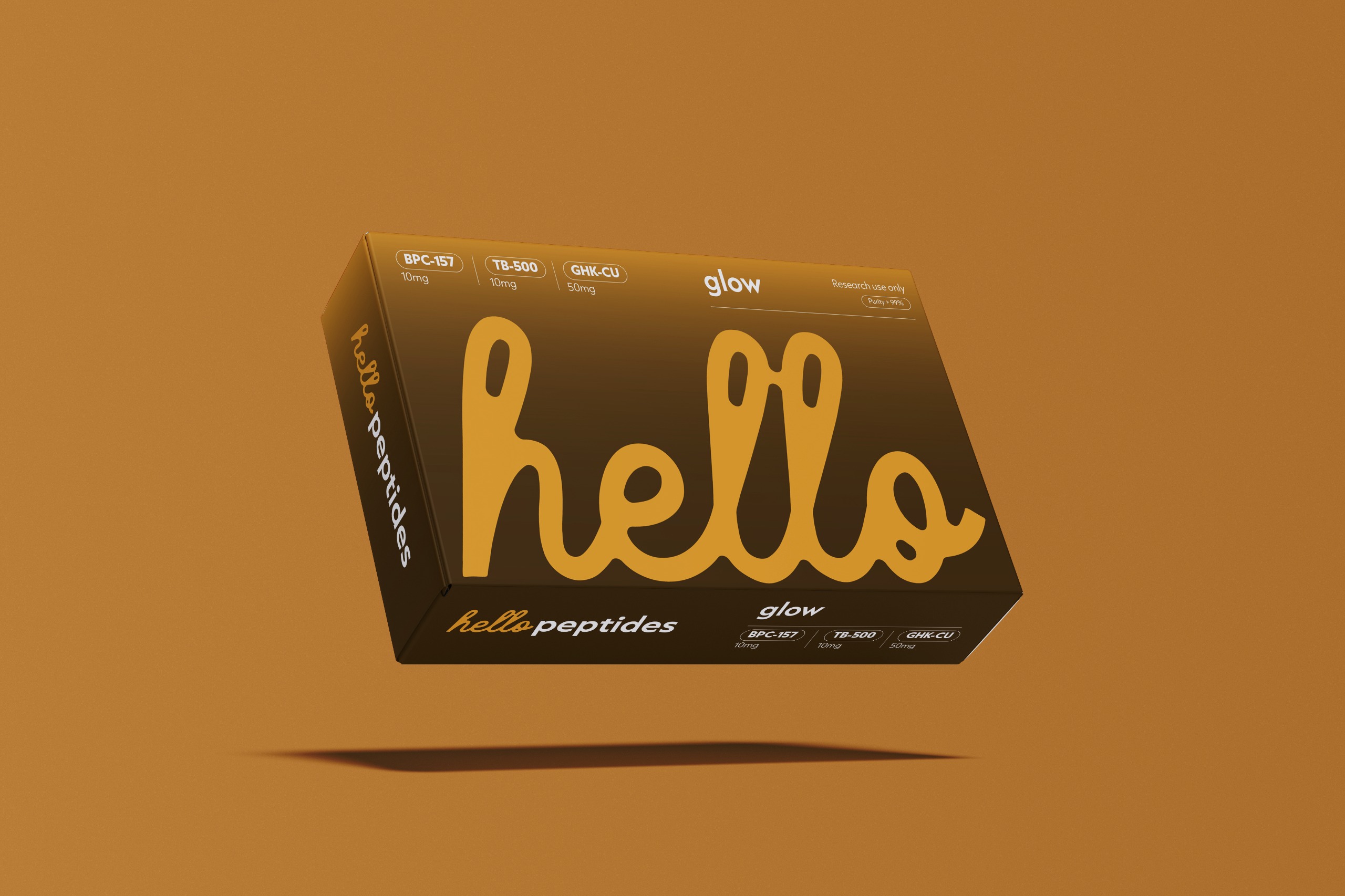 hello glow carton with pen
